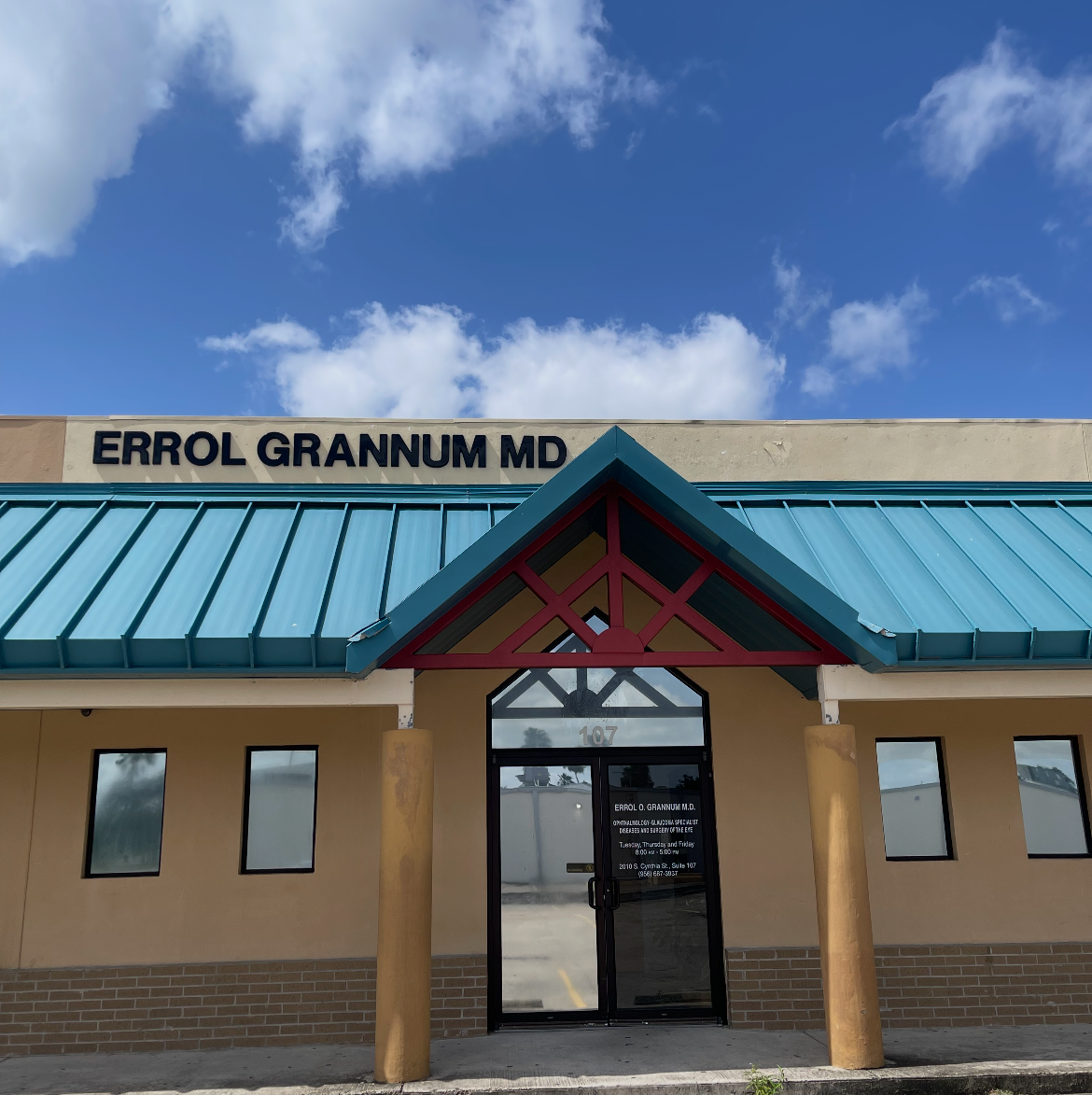 Exterior of the Errol Grannum MD, McAllen office (Suite 107)